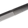 Расческа рабочая DEWAL CARBON black комбинированная, черная 24 см JF2010